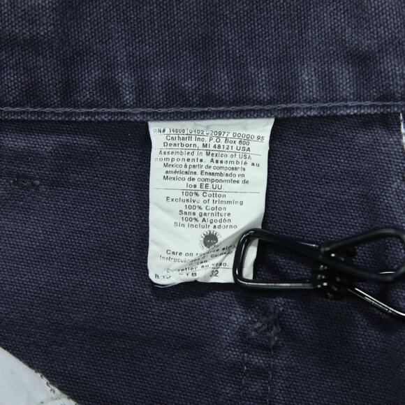RARE Vintage Carhartt B25 PTB Petrol Blue - Grey Carpenter Shorts 31x8.15 - Picture 14 of 14